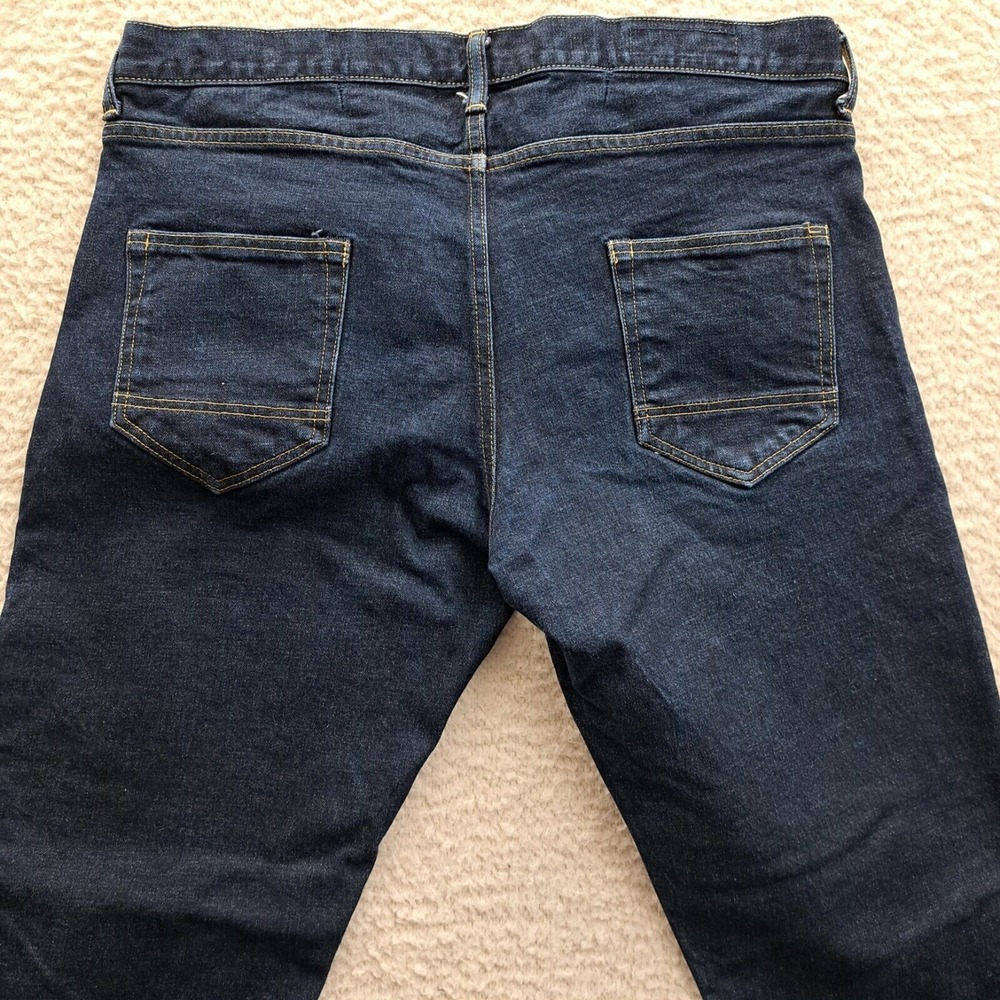 Mens FDMTL Japan Jeans Skinny Fit Straight  Blue EUC 36x34 Fundamental Agreement - Picture 10 of 10